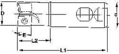 Superbee - 0.007 to 0.06 Inch Cutting Radius, 1 Inch Cutter Diameter, 2 Style EM15 Inserts, 3/4 Inch Shank Diameter, Indexable Convex Radius Cutter - 4.5 Inch Overall Length - Caliber Tooling