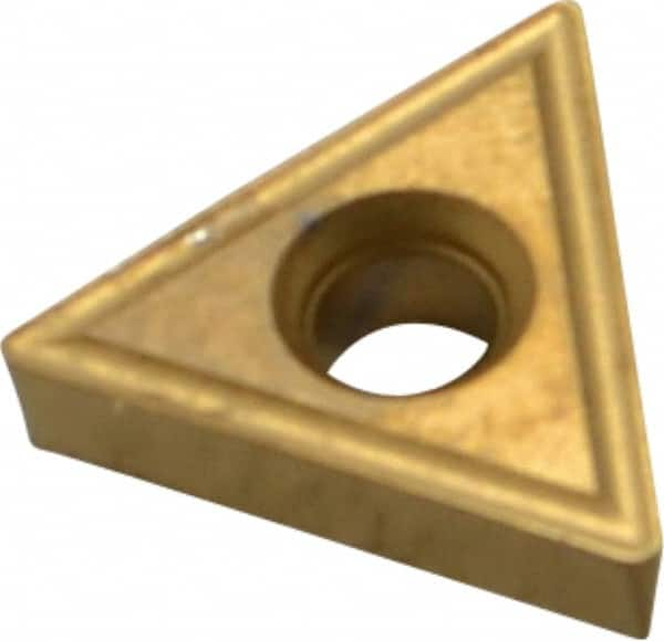 Interstate - TT432 Grade TCN55 Carbide Turning Insert - TiN/TiC/TiCN/TiN Finish, 60° Triangle, 1/2" Inscr Circle, 3/16" Thick, 1/32" Corner Radius - Caliber Tooling