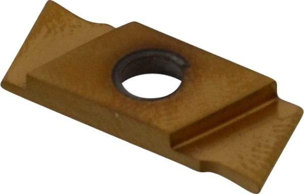 NIKCOLE MINI-SYSTEMS - GIE 1mm Cutting Width Carbide Grooving Insert - 6mm Max Depth of Cut, Left Hand, 0.5mm Corner Radius, TiN Finish - Caliber Tooling