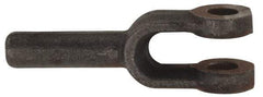 Value Collection - 1-1/8" Yoke Width, Carbon Steel, Plain Yoke - 1/2" Hole Diam, 1-1/8" Hole Center to Neck, 15/16" Yoke Arm Height, 1/2" Neck Diam, 5-3/8" Neck Length, 6-1/2" OAL - Caliber Tooling