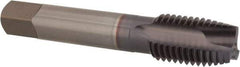 OSG - 7/8-9 UNC, 3 Flute, TiCN Finish, Vanadium High Speed Steel Spiral Point Tap - Plug Chamfer, Right Hand Thread, 4-11/16" OAL, 2-7/32" Thread Length, 0.697" Shank Diam, 3B Class of Fit, Series 300 - Exact Industrial Supply