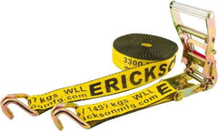 Erickson Manufacturing - 40' Long x 2" Wide, 10,000 Lb Basket Capacity, Polyester & Steel Web Sling - Yellow - Caliber Tooling