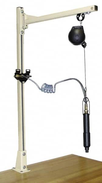 Qualtech - 1.5 to 3 Lbs. Holding Capacity, Swing Jib Kit - 36 Inch Long, 1.52 m High, Column Mount, Tool Balancer Included - Caliber Tooling