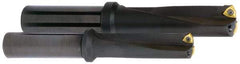 Kyocera - 7-1/2" Max Drill Depth, 3xD, 2-1/2" Diam, Indexable Insert Drill - 4 Inserts, 2" Shank Diam, Whistle Notch Shank - Caliber Tooling