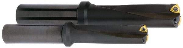 Kyocera - 2.53" Max Drill Depth, 3xD, 27/32" Diam, Indexable Insert Drill - 2 Inserts, 3/4" Shank Diam, Whistle Notch Shank - Caliber Tooling