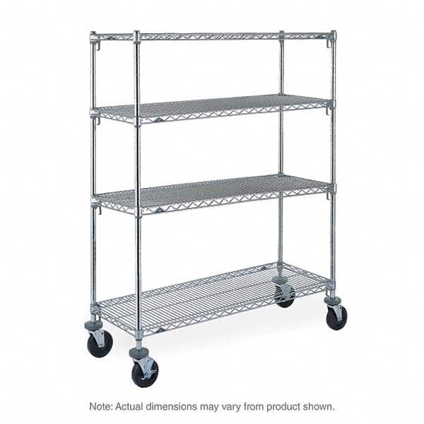 Metro - 600 Lb Capacity 4 Shelf Mobile Wire Shelving Unit - Add-On Unit - Caliber Tooling