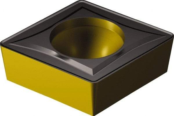 Sandvik Coromant - CCMT542 UR Grade 4335 Carbide Turning Insert - TiCN/AI2O3/TiN Finish, 80° Diamond, 5/8" Inscr Circle, 7/32" Thick, 1/32" Corner Radius - Caliber Tooling