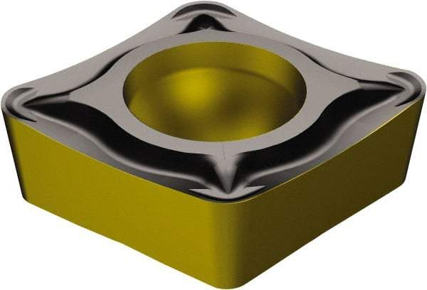 Sandvik Coromant - CCMT32.52 UM Grade 4335 Carbide Turning Insert - TiCN/AI2O3/TiN Finish, 80° Diamond, 3/8" Inscr Circle, 5/32" Thick, 1/32" Corner Radius - Caliber Tooling