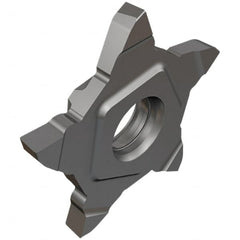 Iscar - 24N239PENTA NF Grade IC908, 2.39mm Cutting Width Carbide Grooving Insert - 5mm Max Depth of Cut, 1.19mm Corner Radius, TiAlN Finish - Caliber Tooling