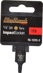 Blackhawk by Proto - 1/4" Drive, T25 Impact Torx Bit Socket - 1-3/16" OAL - Caliber Tooling