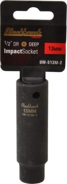 Blackhawk by Proto - 1/2" Drive 13mm Deep Impact Socket - 6 Points, 3-7/32" OAL - Caliber Tooling