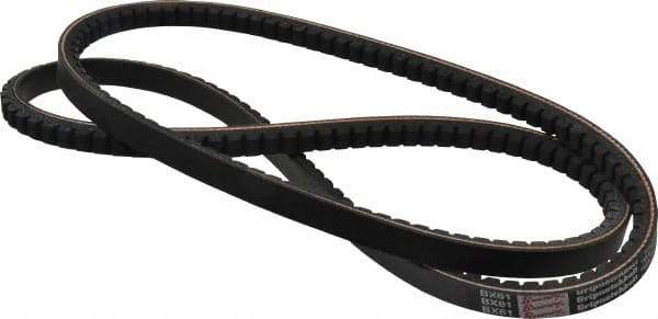 Browning - Section BX, 21/32" Wide, 64" Outside Length, Gripnotch V-Belt - Rubber Compound, Gripnotch, No. BX61 - Caliber Tooling