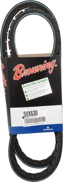 Browning - Section 5VX, 5/8" Wide, 63" Outside Length, Gripnotch V-Belt - Rubber Compound, 358 Gripnotch, No. 5VX630 - Caliber Tooling