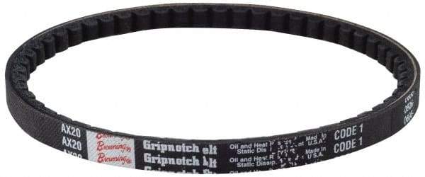 Browning - Section BX, 21/32" Wide, 126" Outside Length, Gripnotch V-Belt - Rubber Compound, Gripnotch, No. BX123 - Caliber Tooling