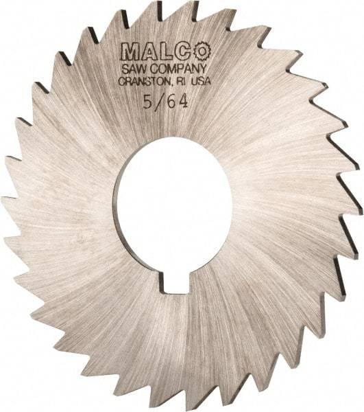 Made in USA - 3" Diam x 5/64" Blade Thickness x 1" Arbor Hole Diam, 30 Tooth Slitting and Slotting Saw - Arbor Connection, Right Hand, Uncoated, High Speed Steel, Concave Ground - Caliber Tooling