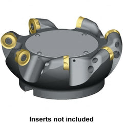 Kennametal - 100mm Cut Diam, 10mm Max Depth, 32mm Arbor Hole, 6 Inserts, RCGT 2006... Insert Style, Indexable Copy Face Mill - 18,000 Max RPM, 63mm High, Series KSRM - Caliber Tooling