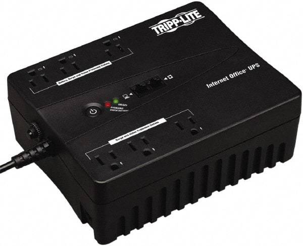 Tripp-Lite - 15 Amp, 350 VA, Flat Pack Mount Standby Backup Uninterruptible Power Supply - Backup 3 min with Full Load & 10 min with Half Load, 120 VAC Input & Output, 180 Watt Output, 1 Phases, 6 Outlets - Caliber Tooling