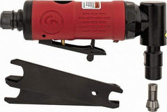 Chicago Pneumatic - 1/4" Collet, Angle Handle, Angle Air Die Grinder - 22,000 RPM, Rear Exhaust, 8.69 CFM, 0.28 hp, 6.21 bar, 1/4" Inlet - Caliber Tooling