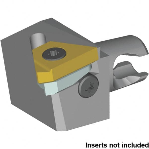 Kennametal - Insert Style LT 16EL, 20mm Head Length, Left Hand Cut, External Modular Threading Cutting Unit Head - System Size KM16, 10mm Center to Cutting Edge, Series KM Micro - Caliber Tooling