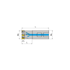 Indexable Square-Shoulder End Mill:  C490.32.R.04-09-B25-40,  25.0000'' Shank Dia,  Weldon Flat Shank Uses  4,  Normal Pressure,  100.00 mm OAL