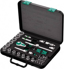 Wera - 38 Piece 3/8" Drive Socket & Bit Set - Comes in Molded Steel Case with High Density Foam Insert - Caliber Tooling