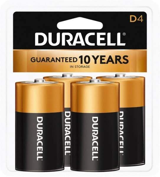 Duracell - Size D, Alkaline, 4 Pack, Standard Battery - 1.5 Volts, Button Tab Terminal - Caliber Tooling