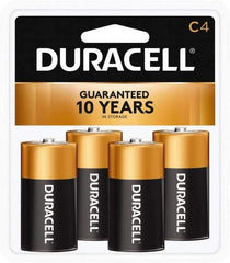 Duracell - Size C, Alkaline, 4 Pack, Standard Battery - 1.5 Volts, Button Tab Terminal - Caliber Tooling