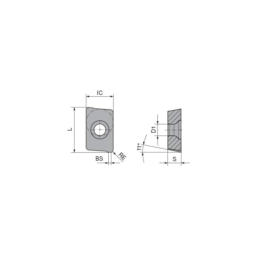 Milling Insert:  APKT 1003PDSR-29 CTPP235,  CTPP235,  Solid Carbide N/A Finish,