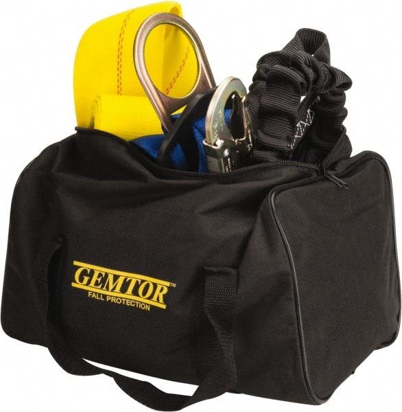 Gemtor - Universal Size, 310 Lb. Capacity, Polyester General Use Fall Protection Kit - Back D Ring, 6 Ft. Lanyard Long, Black - Caliber Tooling