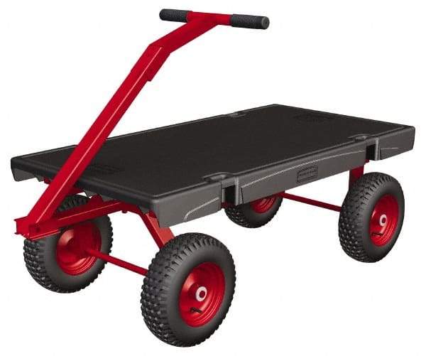 Rubbermaid - 2,000 Lb Capacity Structural Foam/Steel Wagon Truck - Structural Foam Deck, 30" OAW, Rubber Casters - Caliber Tooling