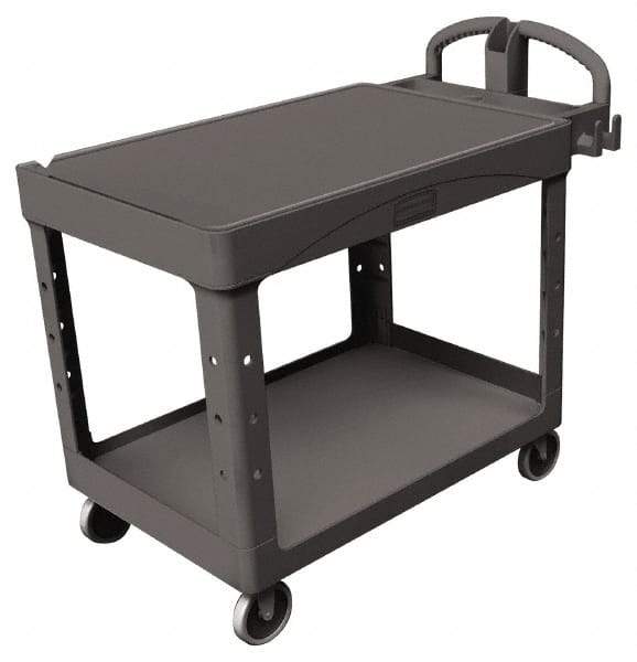 Rubbermaid - 750 Lb Capacity, 25" Wide x 53-5/8" Long x 32-1/4" High Standard Utility Cart - 2 Shelf, Plastic - Caliber Tooling