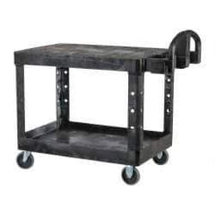 Rubbermaid - 500 Lb Capacity, 25" Wide x 43-7/8" Long x 32-1/4" High Standard Utility Cart - 2 Shelf, Plastic - Caliber Tooling