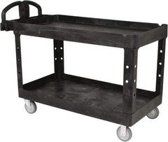 Rubbermaid - 750 Lb Capacity, 25" Wide x 53-5/8" Long x 32-3/4" High Standard Utility Cart - 2 Shelf, Plastic - Caliber Tooling