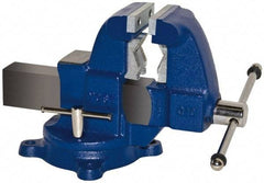 Yost Vises - 3-1/2" Jaw Width x 4" Jaw Opening Capacity, 4-1/2" Throat Depth, Bench & Pipe Combination Vise - 1/8 to 2-1/2" Pipe Capacity, Swivel Base, Bolt Down Attachment, Ductile Iron - Caliber Tooling