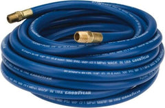 Continental ContiTech - 1/4" ID x 1/2" OD 25' Long Multipurpose Air Hose - MNPT x MNPT Ends, 300 Working psi, -10 to 158°F, 1/4" Fitting, Blue - Caliber Tooling