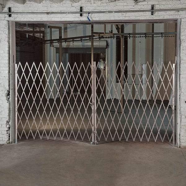 Illinois Engineered Products - 7' High Bi-Parting Folding Gates - Galvanized Steel, Silver - Caliber Tooling