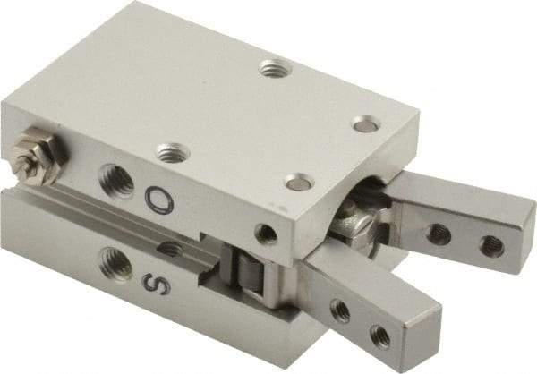 SMC PNEUMATICS - M5x0.8 Double Action Air Gripper - Internal & External Angular Gripper, 15 to 87 psi - Caliber Tooling