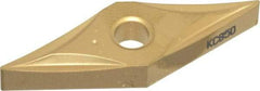 Kennametal - VNGP431 Grade KC850 Carbide Turning Insert - TiC/TiCN/TiN Finish, 35° Diamond, 1/2" Inscr Circle, 3/16" Thick, 1/64" Corner Radius - Caliber Tooling