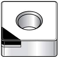 Kennametal - SNGA543 T Grade KY3500 Ceramic Turning Insert - Uncoated, 90° Square, 5/8" Inscr Circle, 1/4" Thick, 3/64" Corner Radius - Caliber Tooling