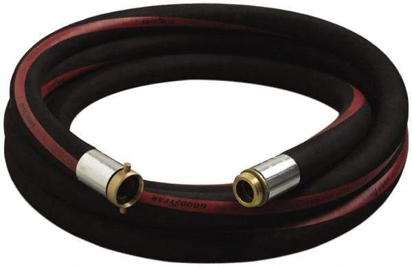 Alliance Hose & Rubber - 3/4" ID x 1.22" OD x 25' OAL, Male x Female Petroleum Transfer Hose - 150 Max Working psi, -35 to 200°F, 2" Bend Radius, 3/4" Fitting, Black - Caliber Tooling