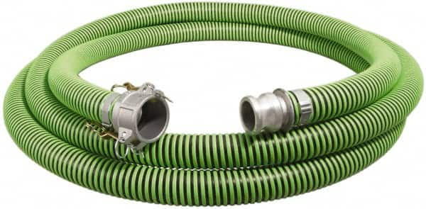 Alliance Hose & Rubber - -40 to 180°F, 6" Inside x 6-3/4" Outside Diam, Thermoplastic Rubber with Polyethylene Helix Liquid Suction & Discharge Hose - Green & Black, 25' Long, 29 Vacuum Rating, 25 psi Working & 150 psi Brust Pressure - Caliber Tooling