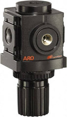 ARO/Ingersoll-Rand - 1/4 NPT Port, 86 CFM, Aluminum Compact Regulator - 0 to 140 psi Range, 250 Max psi Supply Pressure, 1/8" Gauge Port Thread, 2.705" Wide x 4.772" High - Caliber Tooling