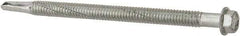 Elco - 1/4", Hex Washer Head, Hex Drive, 4" Length Under Head, #5 Point, Self Drilling Screw - Steel - Caliber Tooling