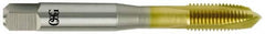 OSG - 3/4-10 UNC, 4 Flute, TiN Finish, High Speed Steel Spiral Point Tap - Plug Chamfer, Right Hand Thread, 4-1/4" OAL, 2" Thread Length, 0.59" Shank Diam, Series 11015 - Exact Industrial Supply