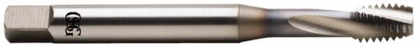 OSG - 5/8-11 UNC 4 Flute 2B Bottoming Spiral Flute Tap - Vanadium High Speed Steel, TiCN Finish, 110mm OAL, Right Hand Flute, Right Hand Thread, Series 13013 - Caliber Tooling