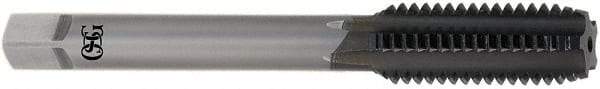 OSG - #10-32 UNF 2B 4 Flute Diamond Finish Solid Carbide Straight Flute Machine Tap - Modified Bottoming, Right Hand Thread, 70mm OAL, 7/8" Thread Length, Oversize - Exact Industrial Supply