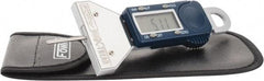 Fowler - 0" to 1" Polycarbonate Electronic Depth Gage - 0.02mm Accuracy, 0.01mm Resolution, 2" Base Length - Caliber Tooling