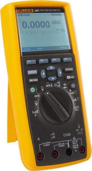 Fluke - 289, CAT IV, CAT III, 1,000 VAC/VDC, Digital True RMS Auto Ranging Manual Ranging Multimeter - 500 mOhm, Measures Voltage, Capacitance, Current, Frequency, Resistance, Temperature - Caliber Tooling