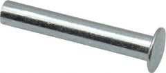 RivetKing - 0.084 to 0.09" Hole Diam, Round Head, Zinc Plated Steel, Semi Tubular Rivet - 7/32 Head Diam, 3/4" Length Under Head, 1/8 Body Diam - Caliber Tooling