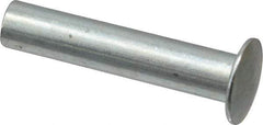 RivetKing - 0.176 to 0.184" Hole Diam, Round Head, Zinc Plated Steel, Semi Tubular Rivet - 7/16 Head Diam, 1-1/4" Length Under Head, 1/4 Body Diam - Caliber Tooling